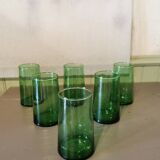 6 large green Beldi glasses