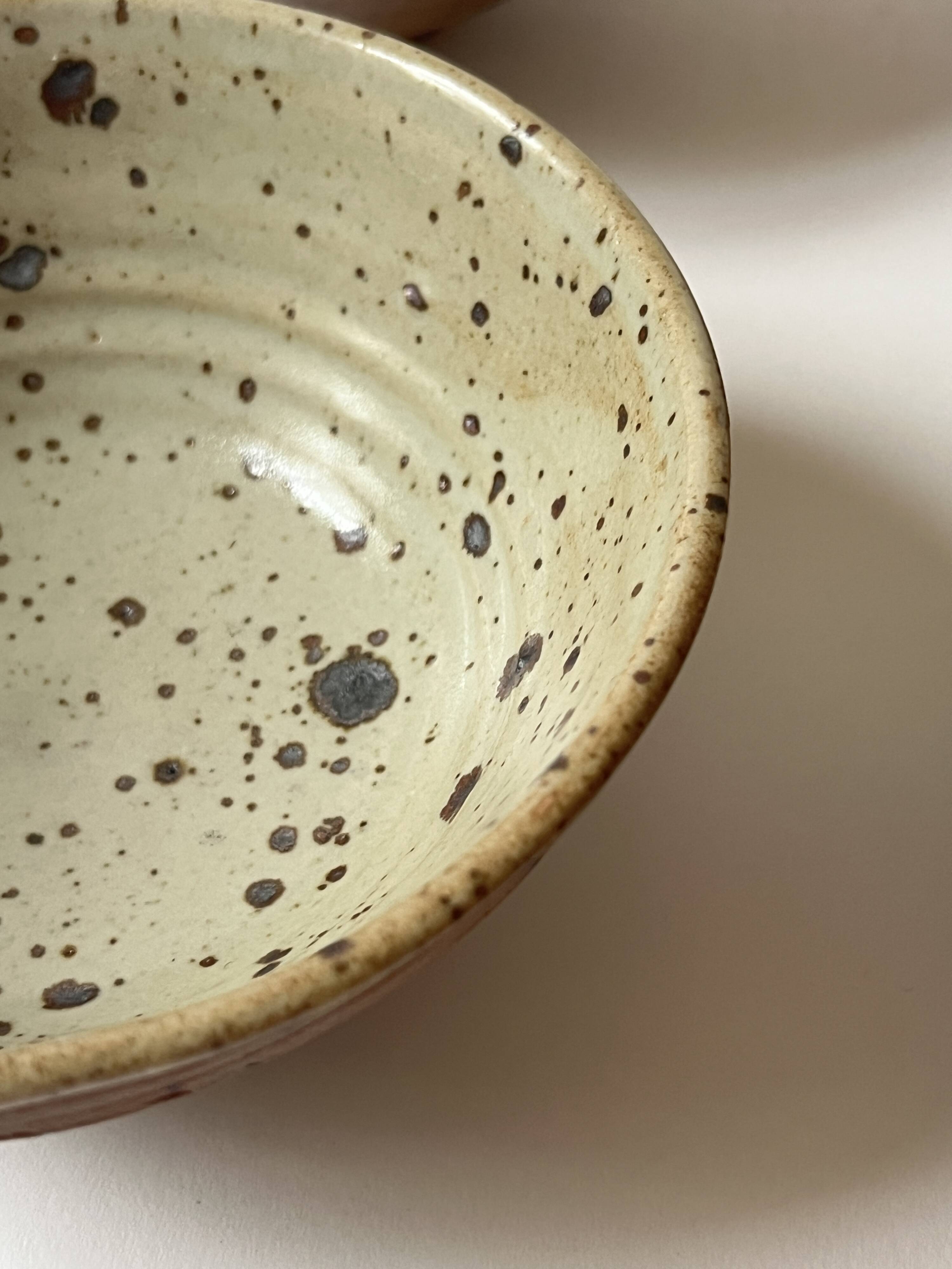 Ceramic ramekins/bowls, stoneware, pyrite, La Borne, France, 1970