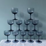 Series of 11 stemmed glasses, 1950