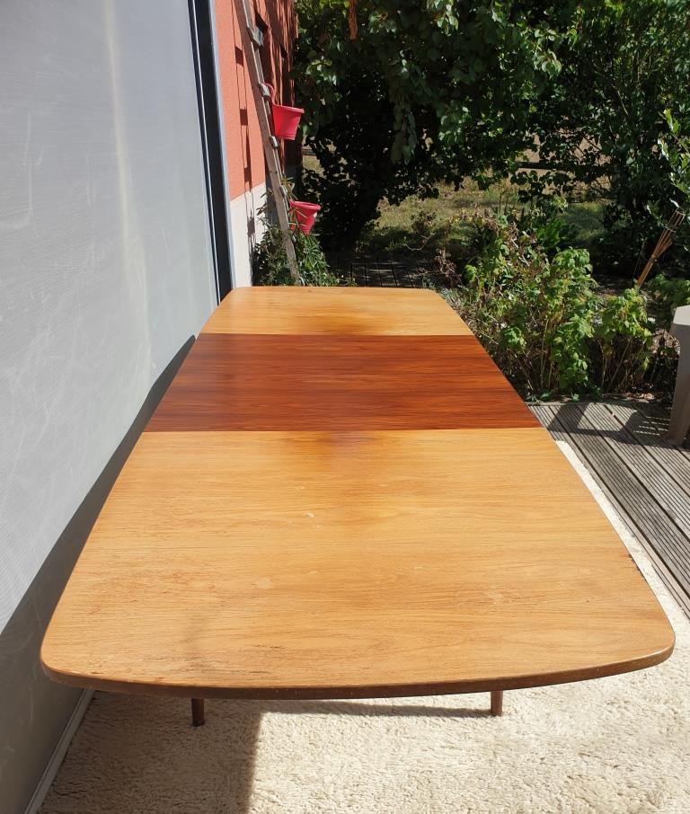 Scandinavian table 2 extensions teak "tray in its juice"