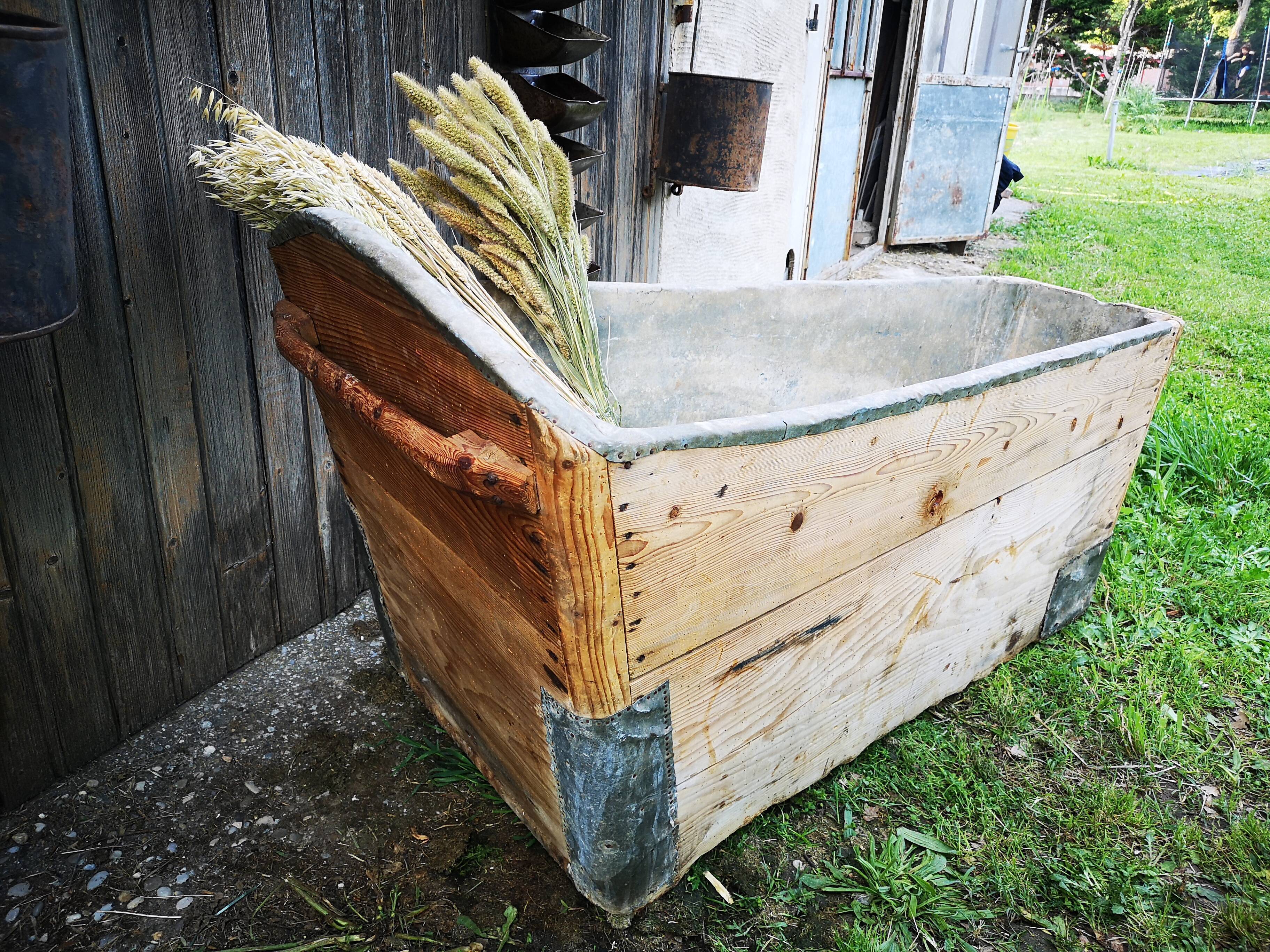 Baignoire bois et zinc