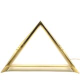 Lampe de table pyramidale en laiton doré, Christos, Italie 1970