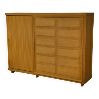 Oak wardrobe by Guillerme and Chambron 1950s