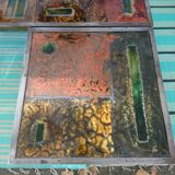Set of 2 tables enamelled lava