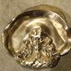 Old empty bronze cup pocket with D'artagnan musketeer decoration 12.9 x 11.1 cm