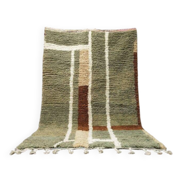 Handmade custom Berber rug with colourful patterns 1.4/2.6 m