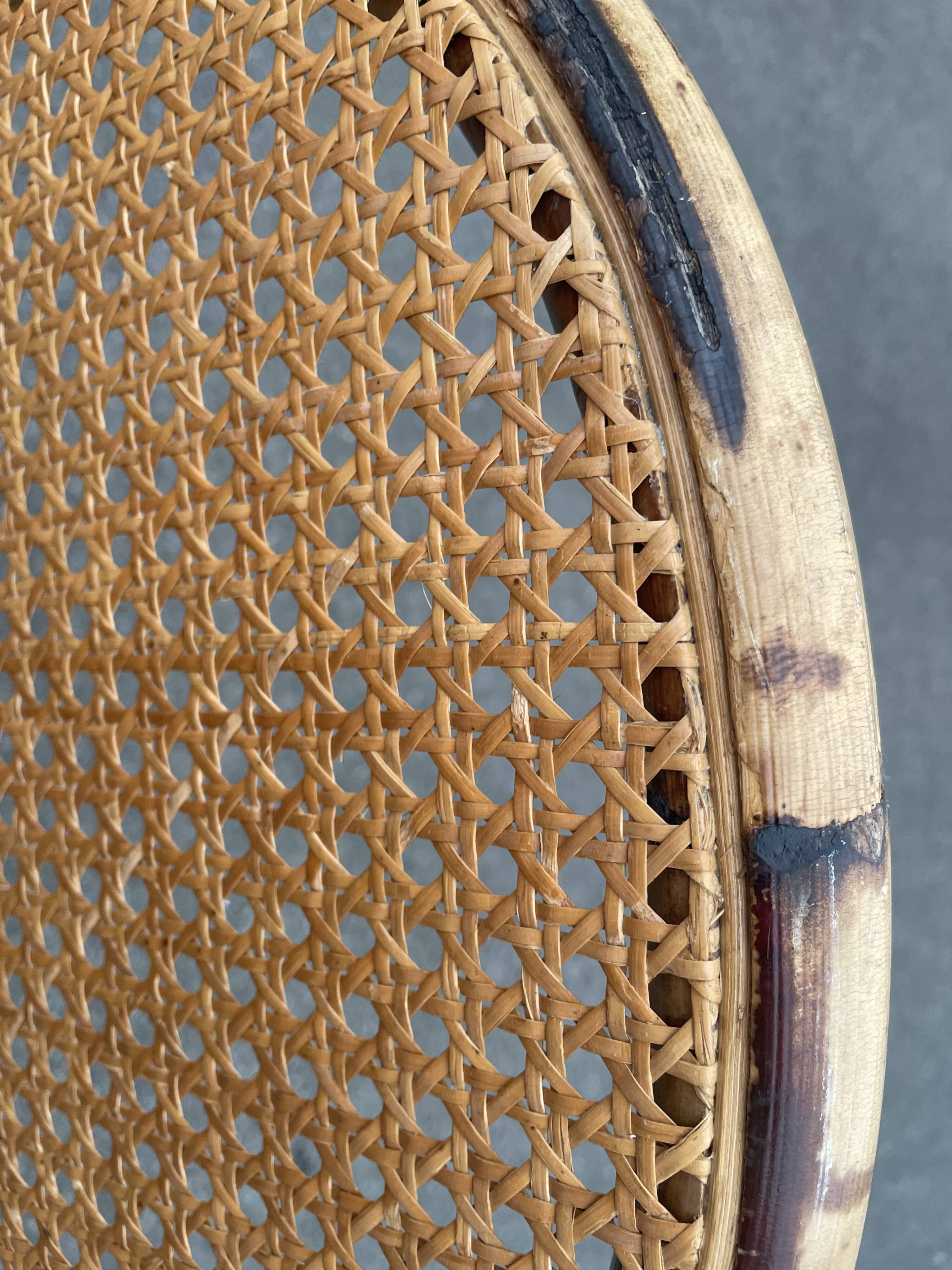 Rattan and cane rocking chair