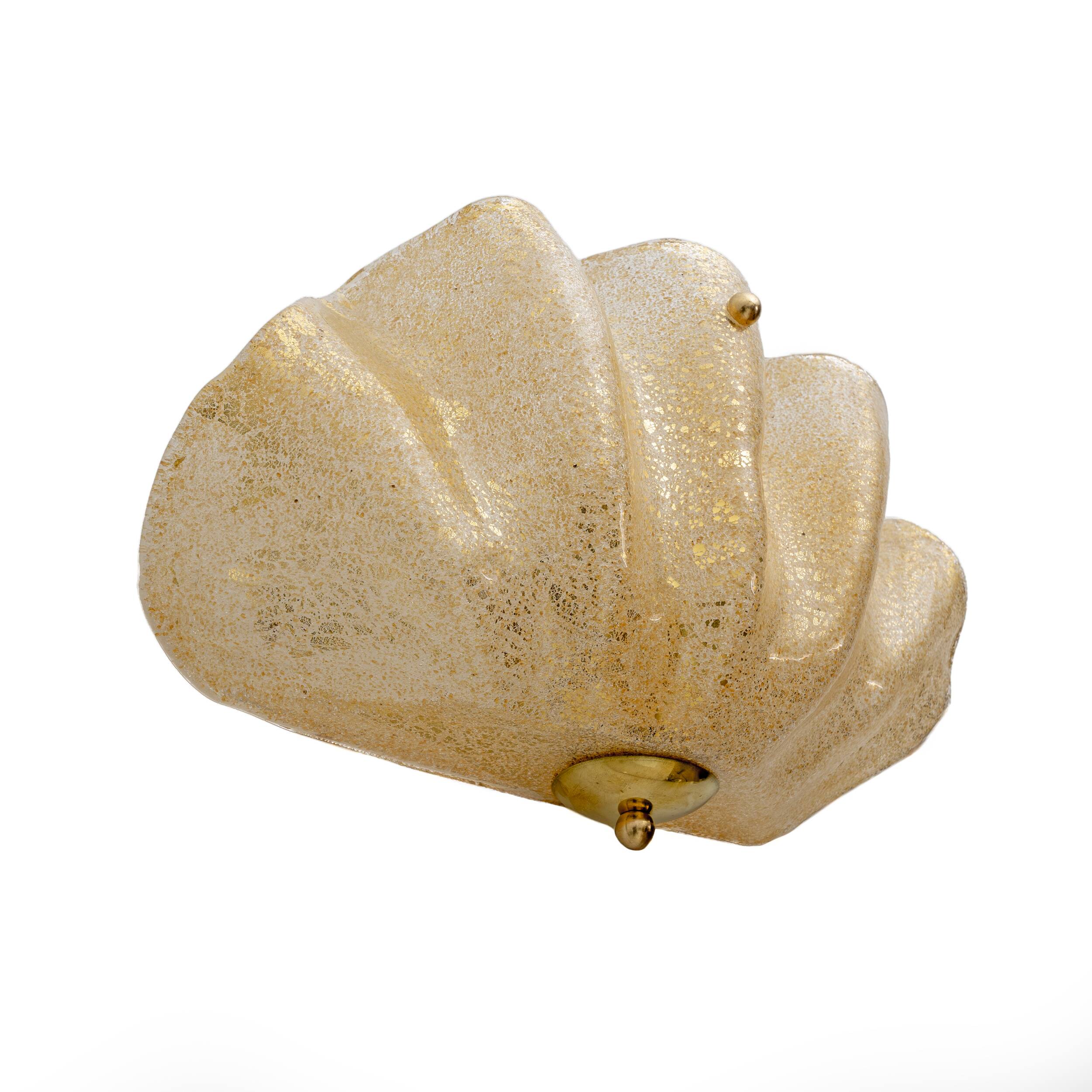 Pair of Mid-Century Modern Style Murano Glass Shell Sconces