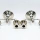Pair of candlesticks | antique two-armed candelabra in silver-plated metal