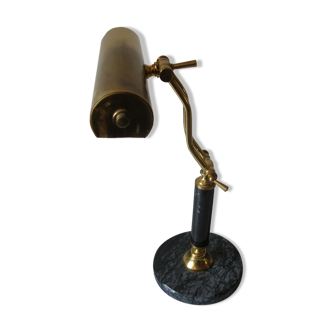 Articulated lamp notary's office brass library on marble base