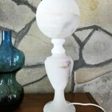 alabaster table lamp with alabaster globe Italy 1950-60