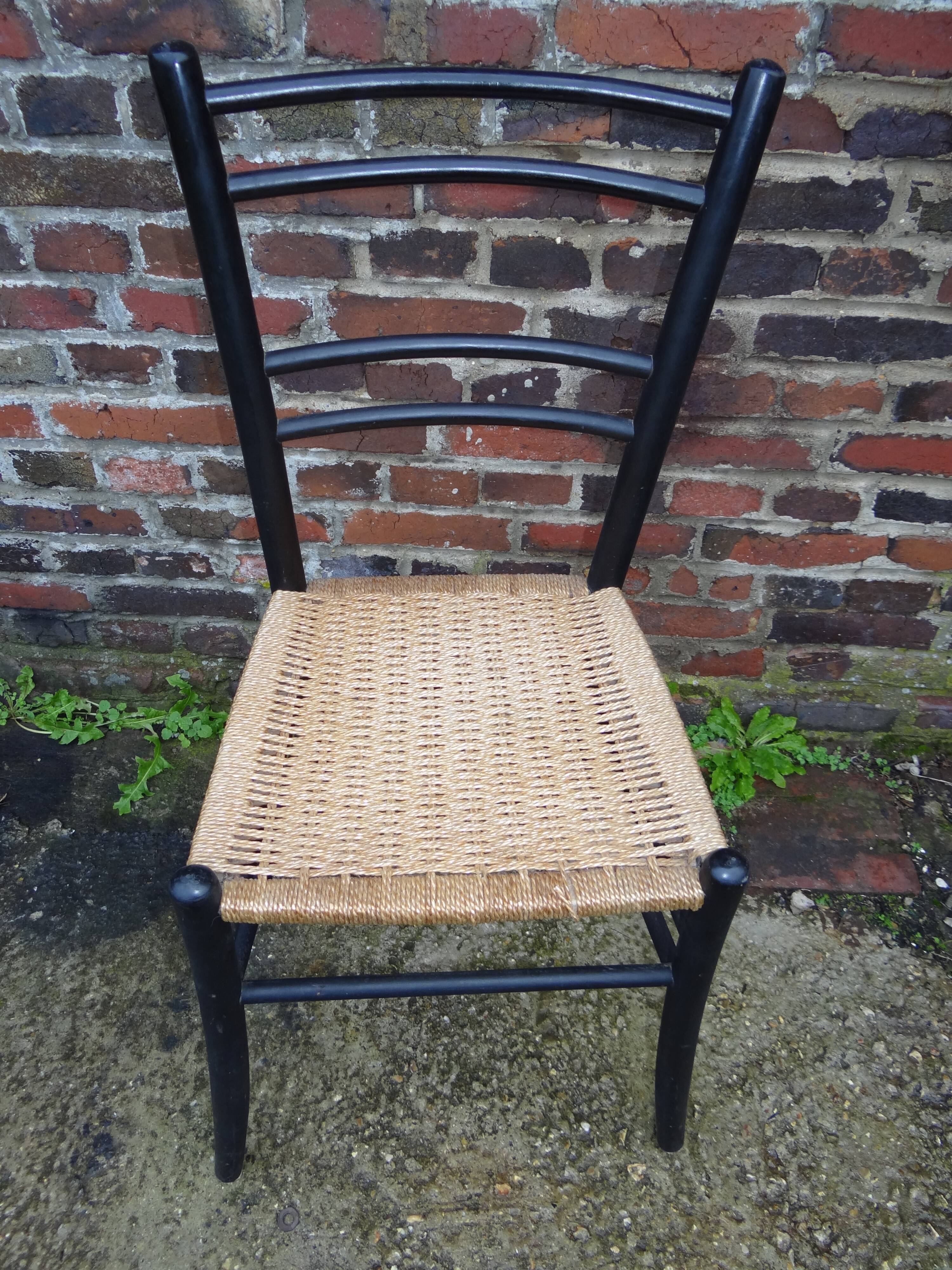 Chaise cordée italienne 60's