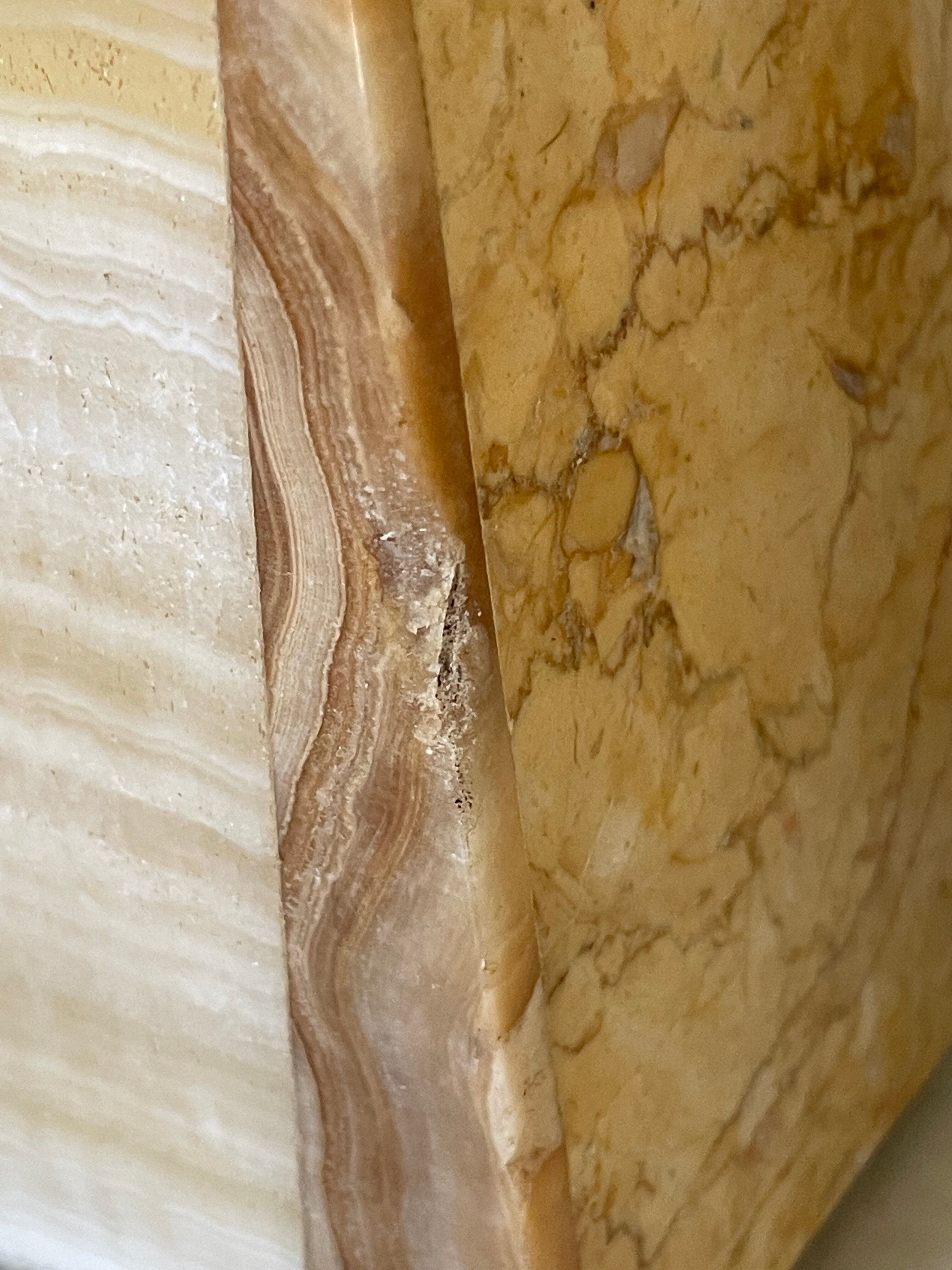 Art Deco marble and onyx bookends