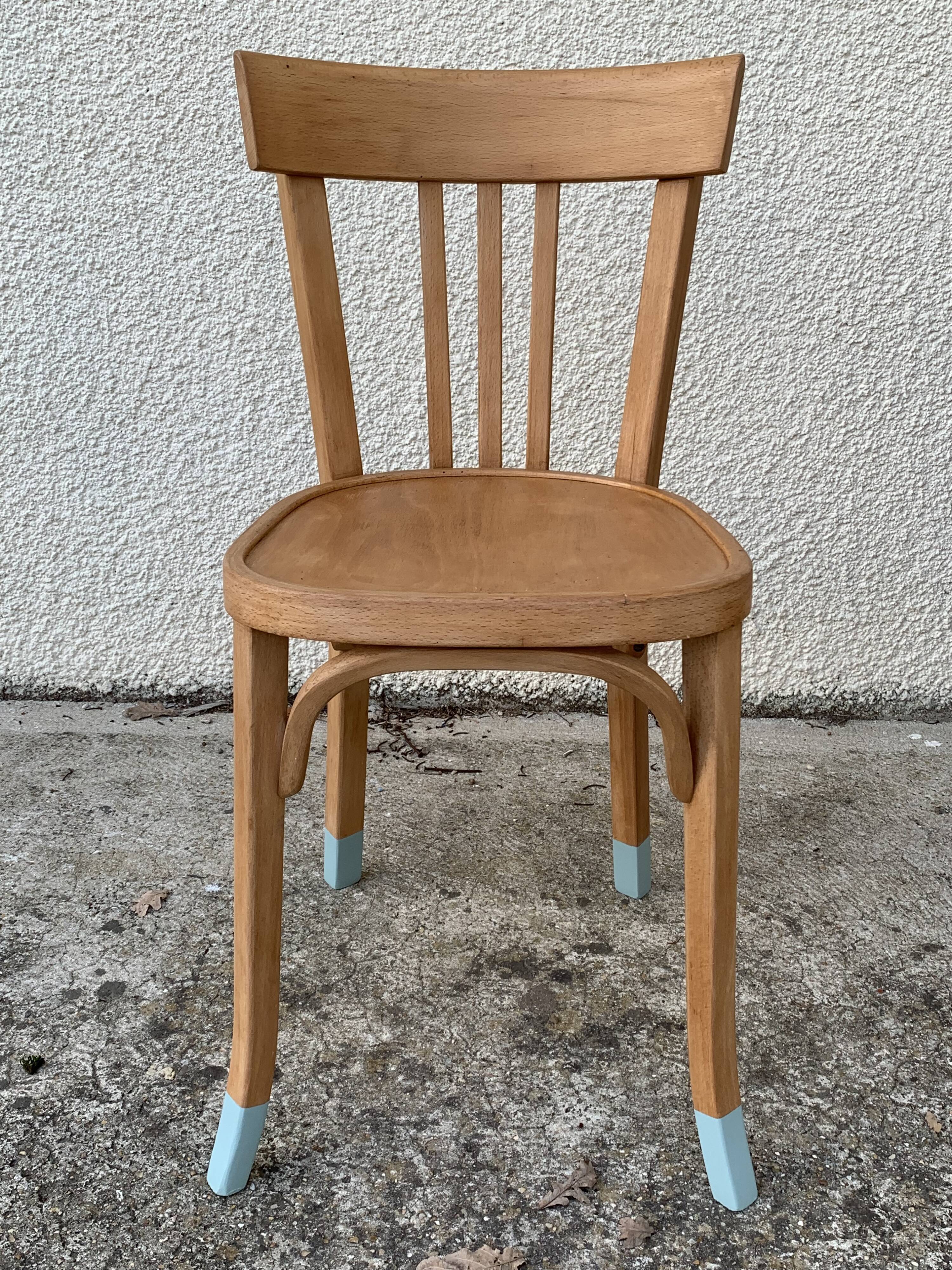 Vintage desk compass feet 1950 and its Baumann chair