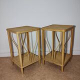 Rattan bedside tables