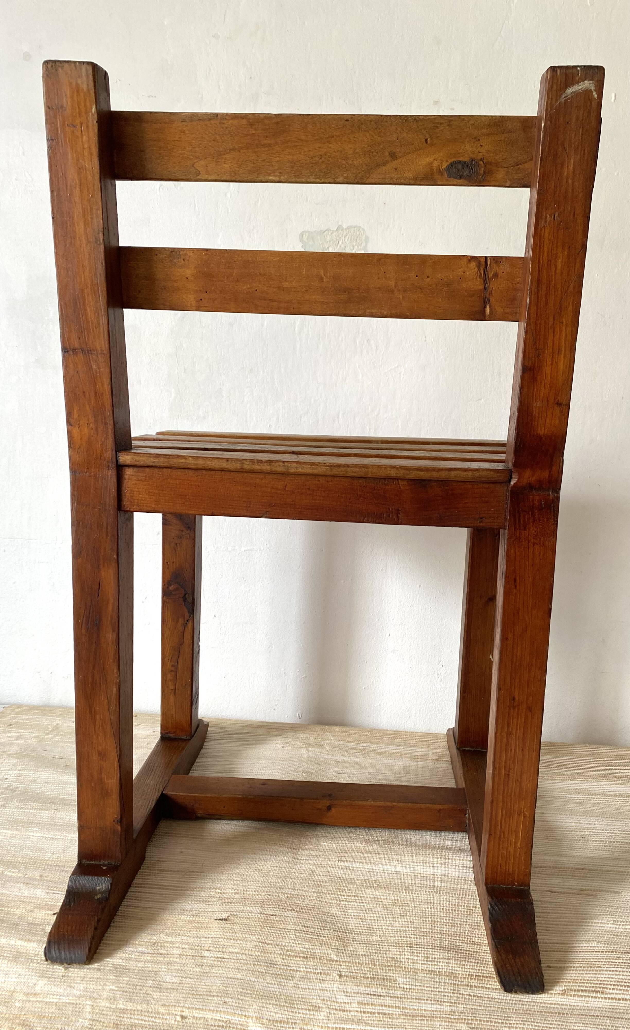 Slatted wooden chair, minimalist