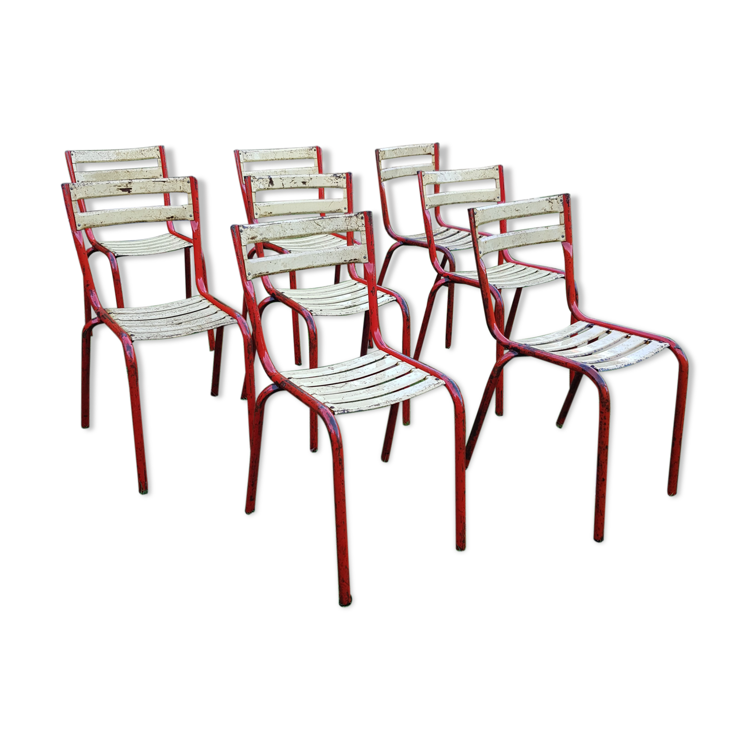 Lot of 8 iron terrace chairs