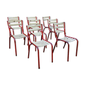 Lot of 8 iron terrace chairs