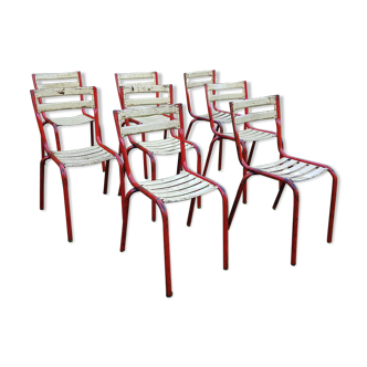 Lot of 8 iron terrace chairs