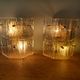 Pair of vintage frosted glass wall lamps, 1960s