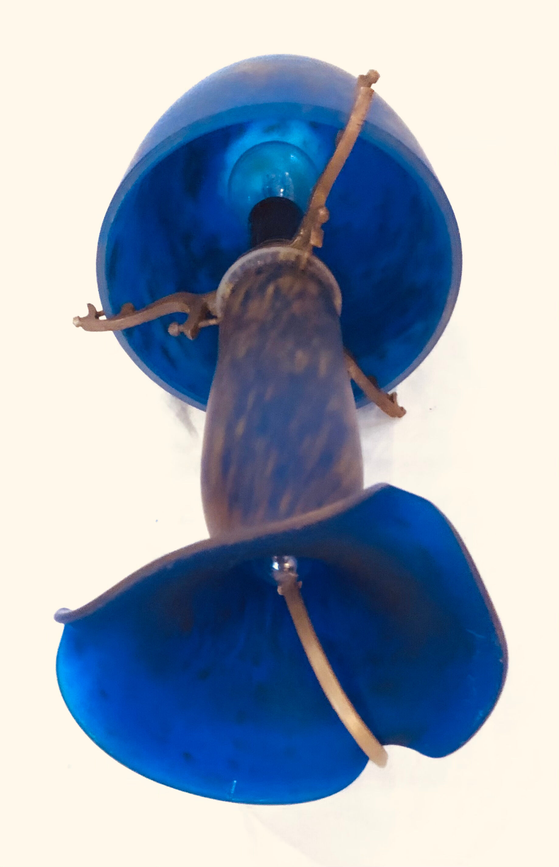 Vintage mushroom lamp in Klein blue marmorean glass paste