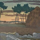 Lithograph by Henri Rivière The Aspects of Nature - The Twilight