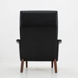 1970 Teak Leather High Back Armchair , Denmark