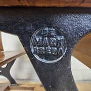 Antique desk / school bench (1920) in cast iron by Mark Breda, Holland.