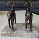Art Deco Bookends Pair / Antelopes / Regule / Marble