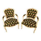 Pair of Cabriolet armchairs in Louis XV style