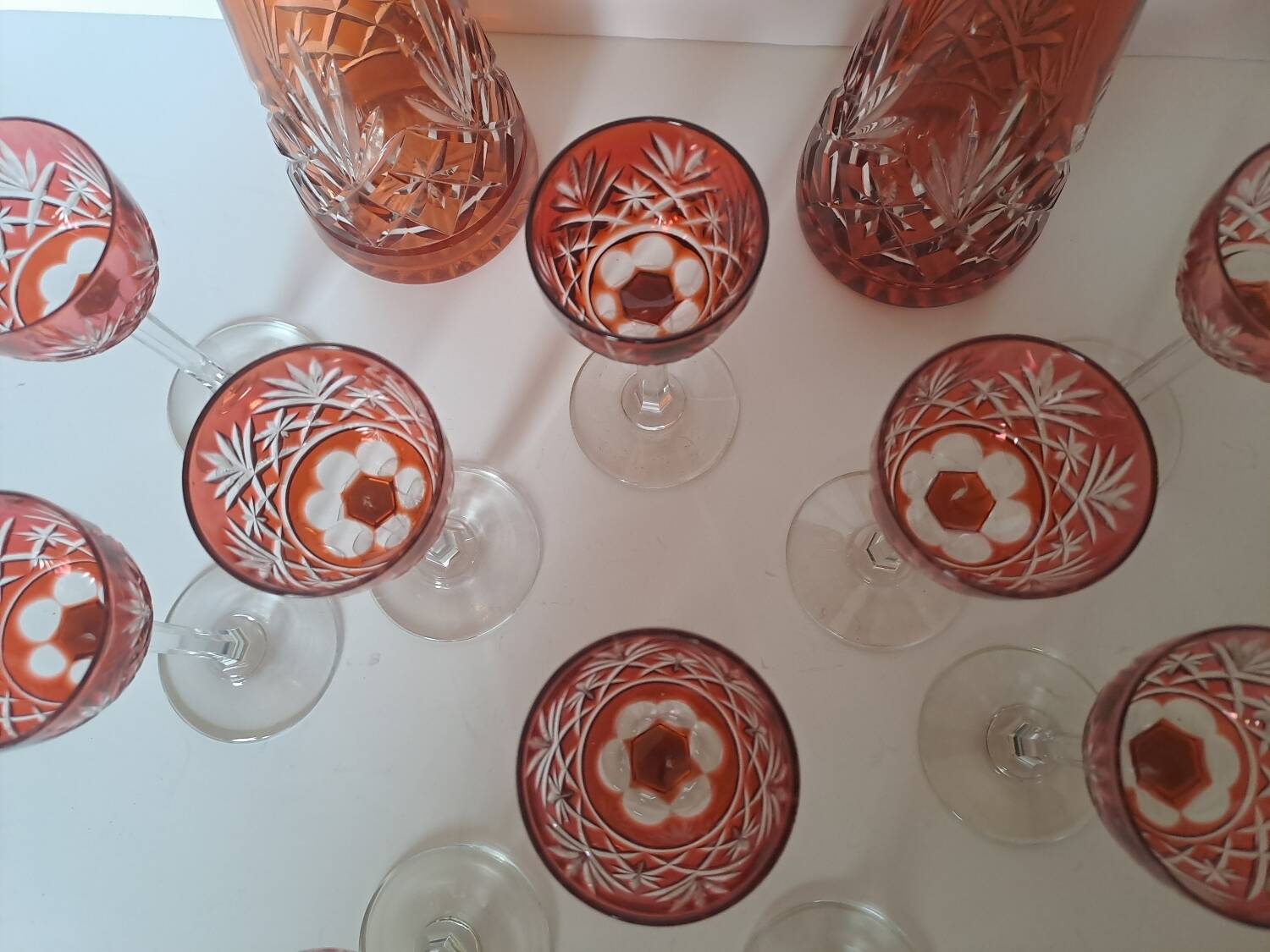 Crystal liqueur service from Saint Louis, Massenet model.