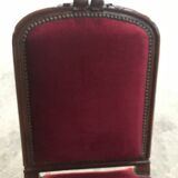 Suite of 6 red velvet chairs Napoleon III