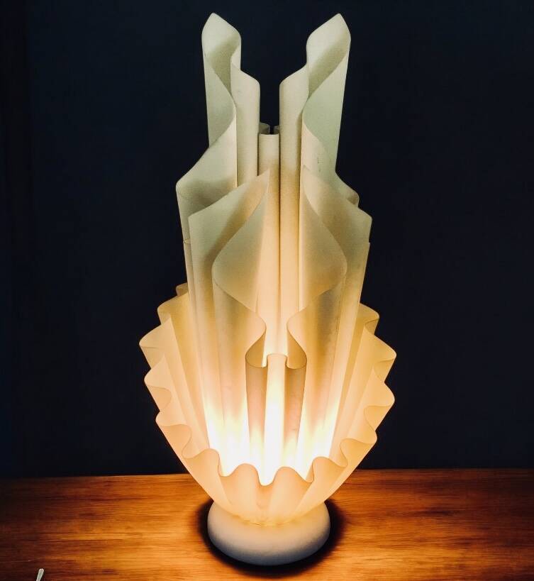Resin table lamp by GIORGIA JACOB, French design, 1970s/80s