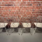 Wrought iron garden set painted white