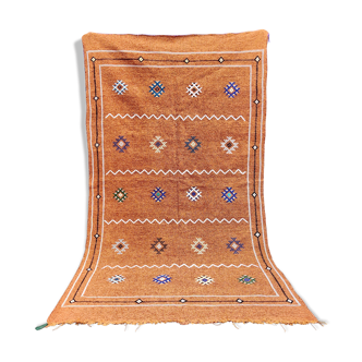 Moroccan berber carpet handmade ethnic brown 137x244 cm