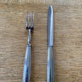 Art Deco silver metal leg of lamb cutlery