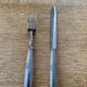 Art Deco silver metal leg of lamb cutlery