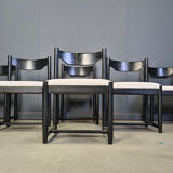 Vintage black wooden dining chairs, 1970s