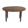 Oval table with flap dark oak shutter