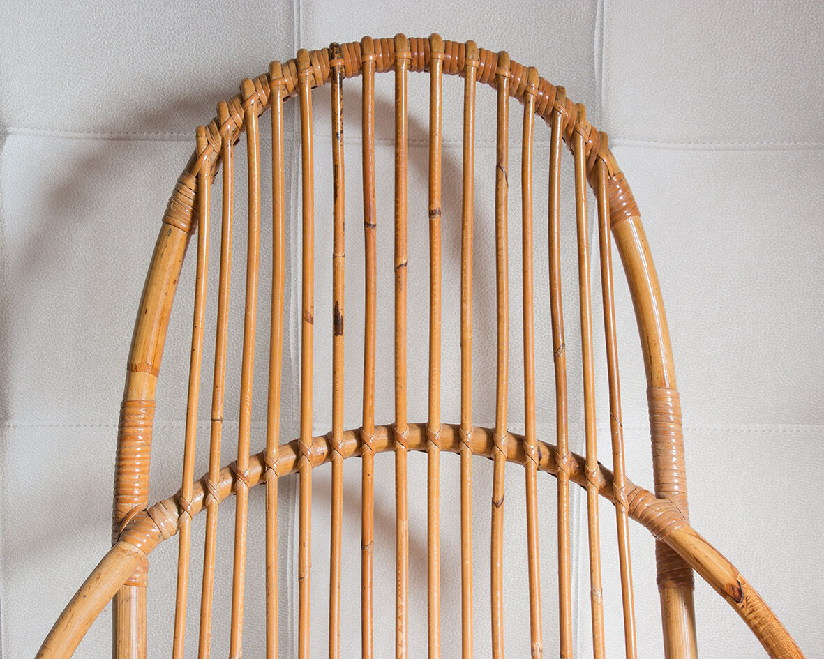 Rocking-chair en rotin
