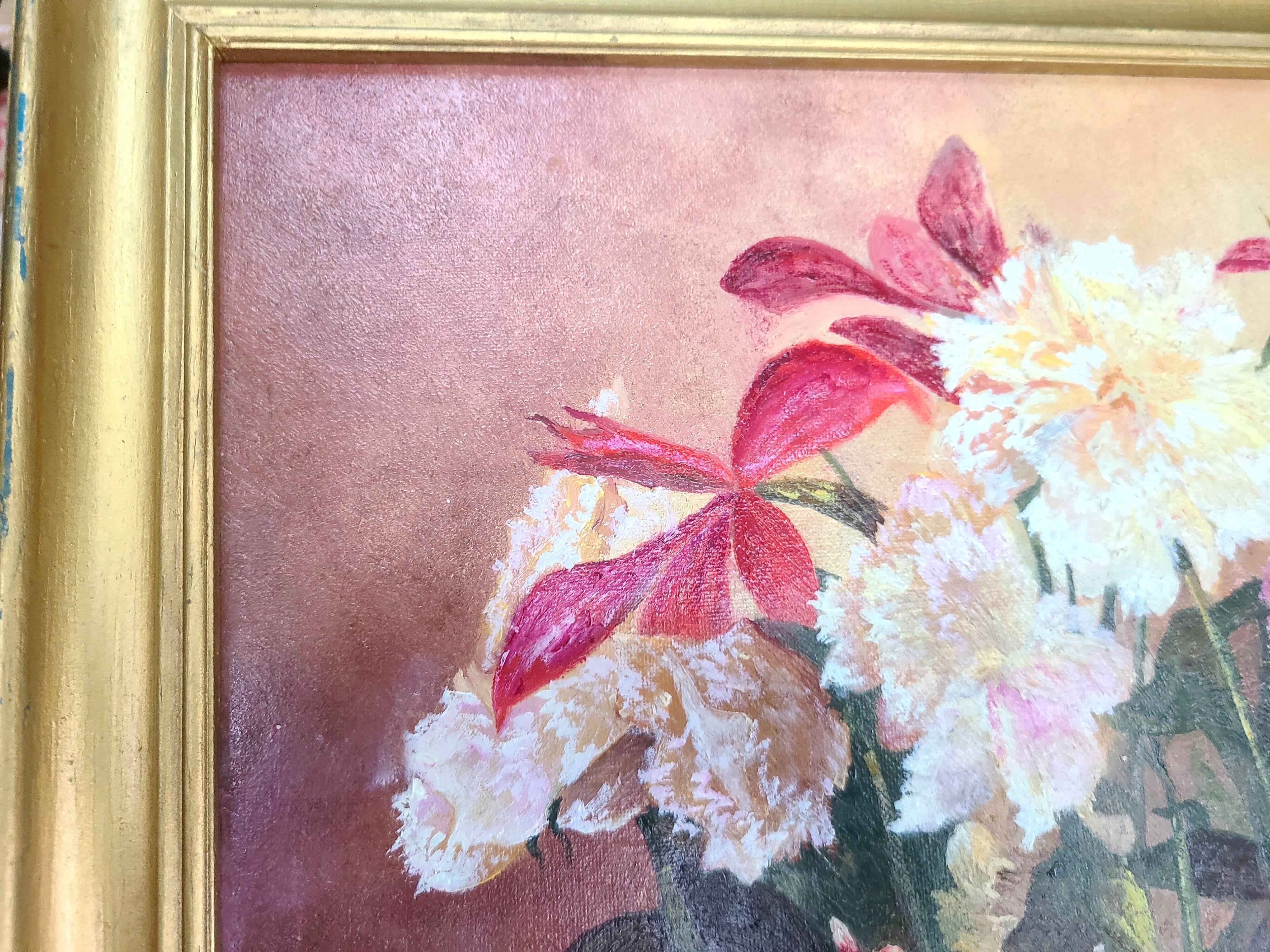 Still life with a bouquet of flowers.