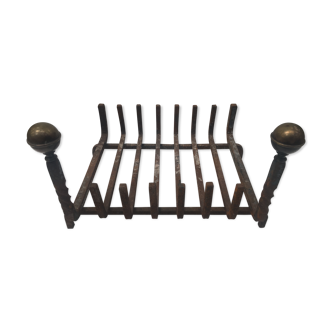 Log rack in  wrought iron and brass