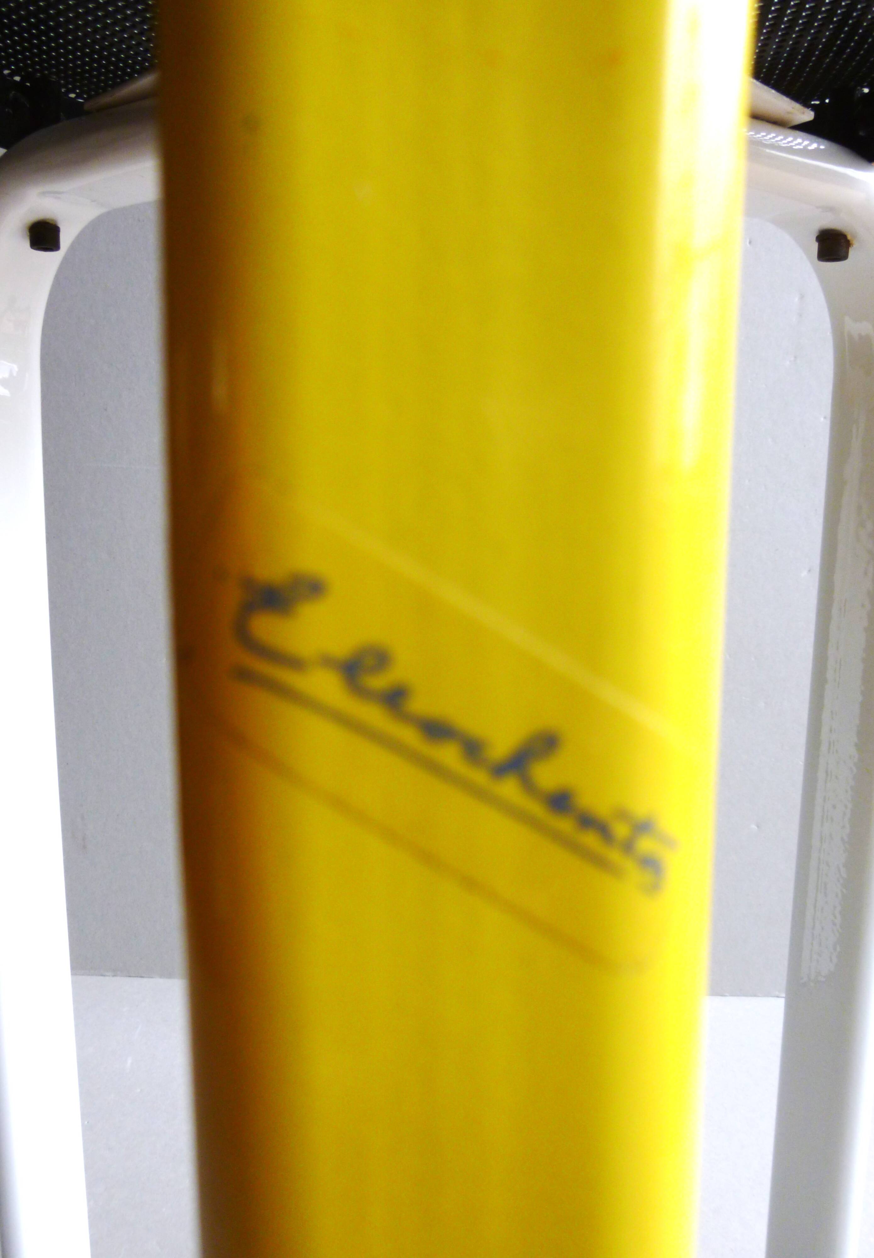 Postmodern tripod metal stool, 80s