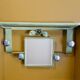 Vintage 1950s Mid Century Khaki Mirror Coat Rack