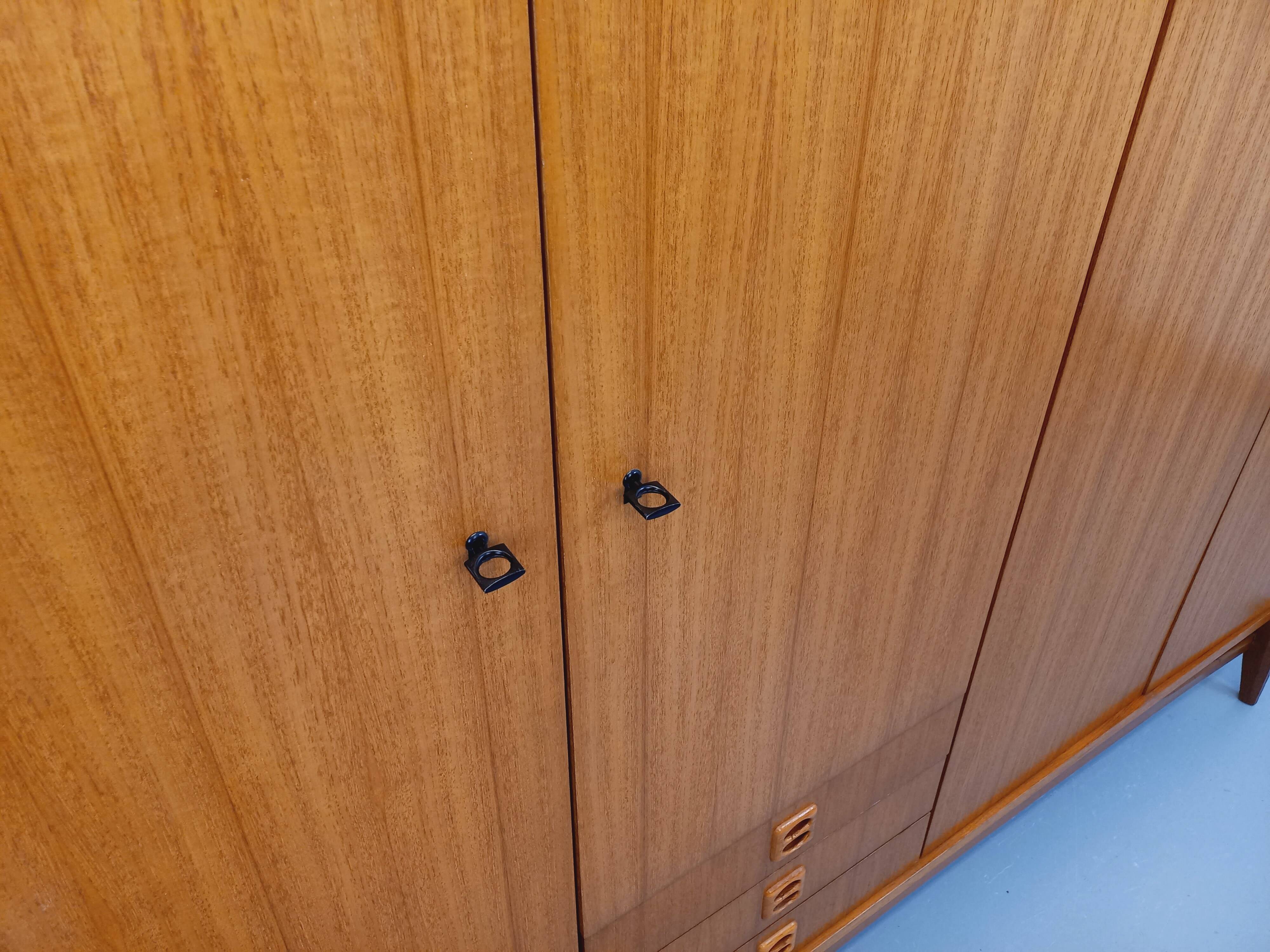 Vintage Scandinavian teak wardrobe from the 1960s.