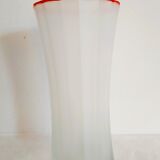 Frosted glass vase and red edge
