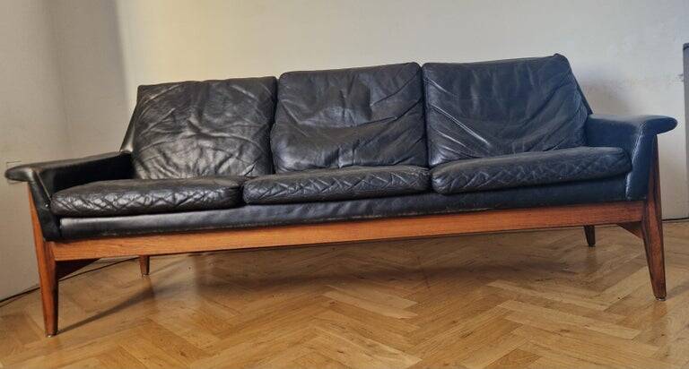 Midcentury Rare Leather Sofa Bovenkamp, Netherlands, 1960s