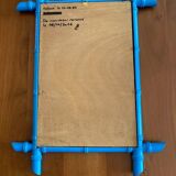 Miroir ancien rénové cadre bois style bambou 58 x 43 cm