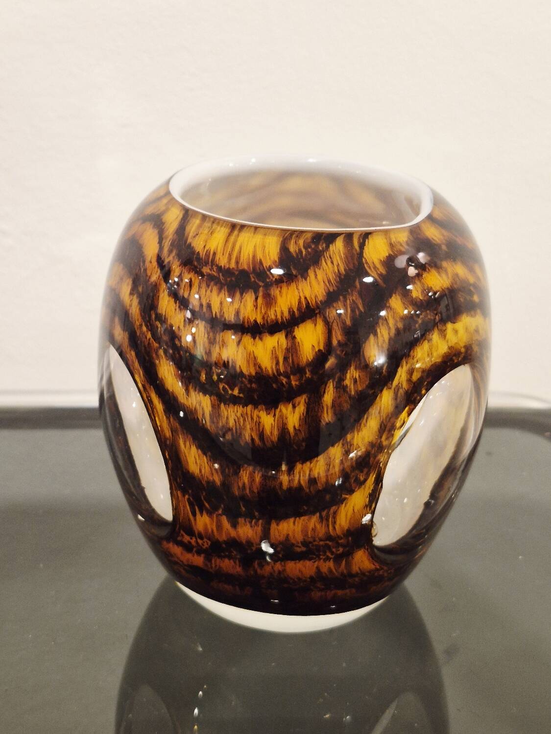 Vintage ovoid vase multi-layered Missoni Italy