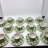 Moulin des Loups Orchies coffee set with French green tablecloth (25p)
